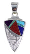 Turquoise Multicolor Jewelry Sterling Silver Slide Pendant HS31204